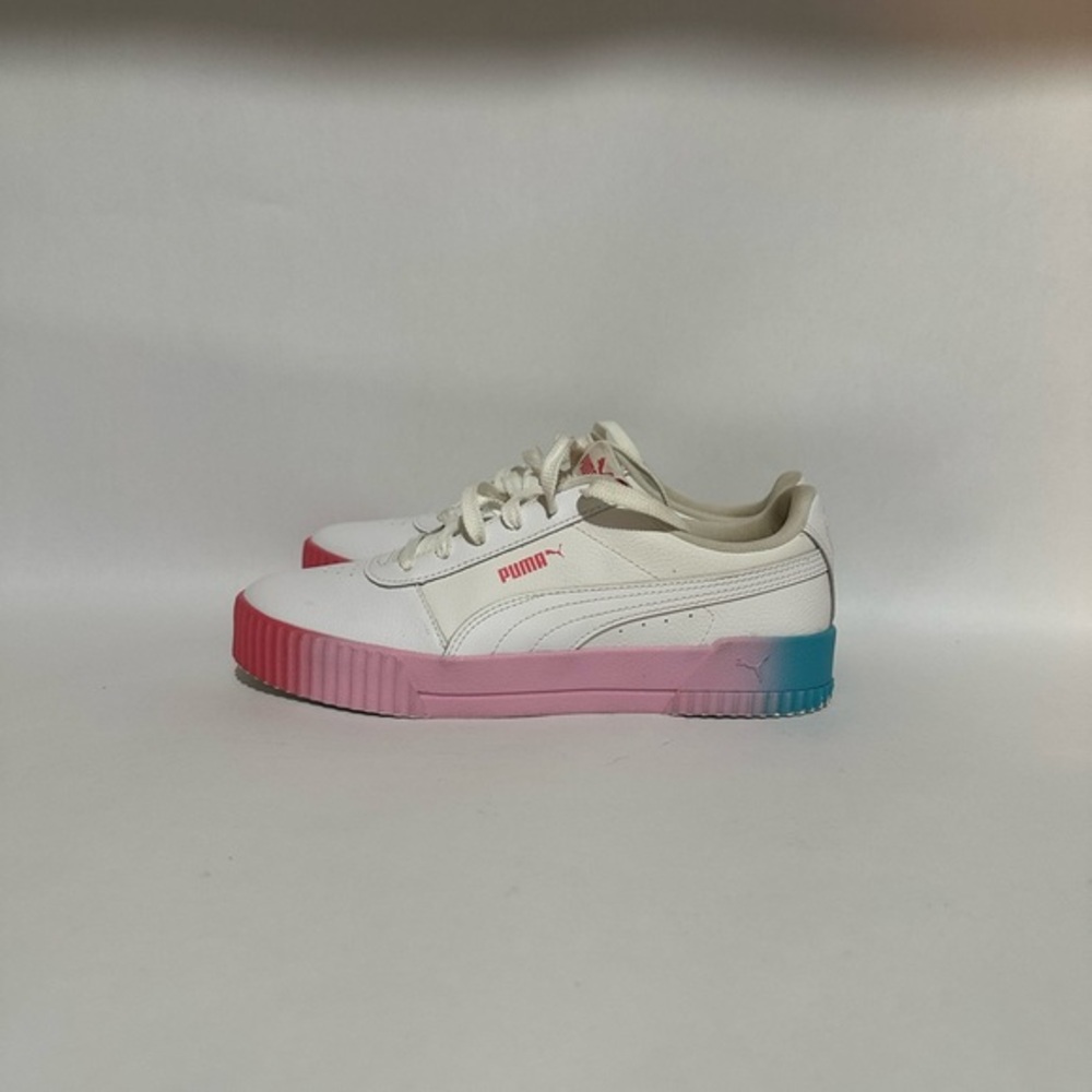 Puma Women's White and Pink Sneakers